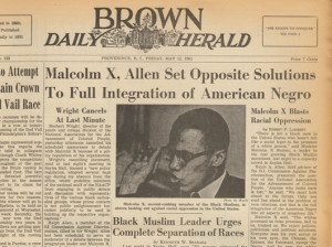 ... Malcolm X spoke at the university. This was the clipping that Malcolm