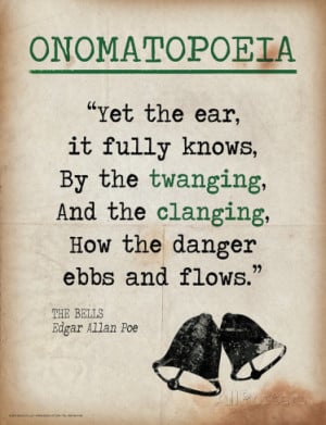 Onomatopoeia (Quote from The Bells by Edgar Allan Poe) Art Print