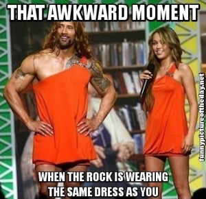 That Awkward Moment Funny The Rock Wearing Miley Cyrus Dress