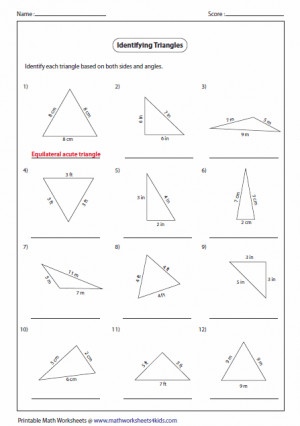 Classifying Triangles by Sides and Angles Worksheet