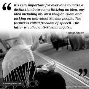 Difference between criticizing Islam and picking on individual Muslim