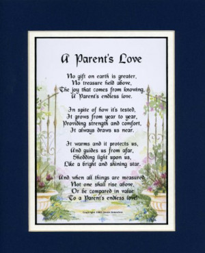 Gift For A Parent. Touching 8x10 Poem, Double-matted in Navy Over ...