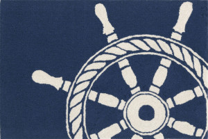 Trans-Ocean Frontporch 1456/33 Ship Wheel Navy Area Rug