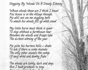 Snowy Wood Robert Frost Quote Miles To Go Winter Poem Winter Poetry ...