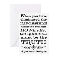 Sherlock Holmes Impossible Quote Greeting Card for