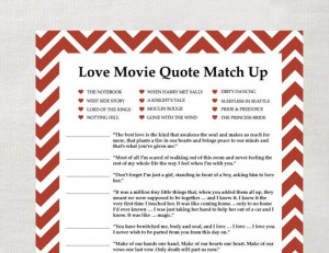 ... Quotes Games, Matchup Instant, Movie Quotes, Bridal Shower Games, Love