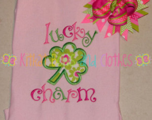... Matching Hairbow - Cute Sayings - St Patrick's Day - Holiday - Clover