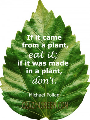 ... it if it was made in a plant don t michael pollan # organic # quote