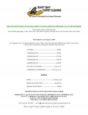 Cleaning Services Price List by Ryanswoope