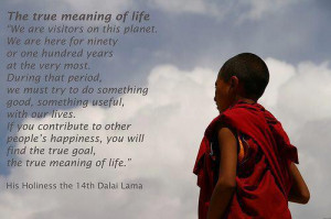 Quote on the true meaning of life by Dalai Lama