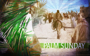This Palm Sunday 2015 image have written “Palm Sunday” in capital ...
