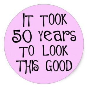50th birthday, 50 years to look this good! classic round sticker