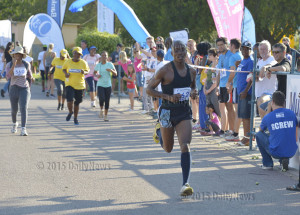 Godiraone Nthompepleting the 21km Lady Khama Charity half marathon