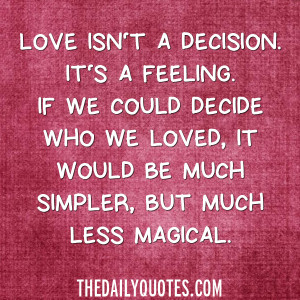 Love Isn’t A Decision
