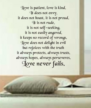 ... , Love Never Fail, Bedrooms, Wall Decals Stickers, Beautiful Quotes
