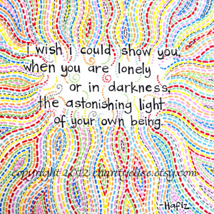Brightly Colored Art Print - Hafiz Quote- 