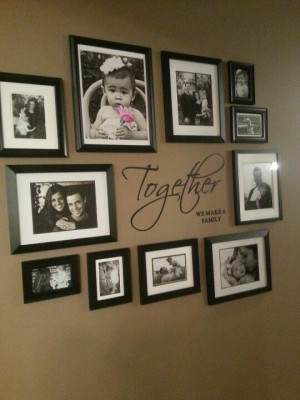 Picture wall on a blank wall in the living room (: