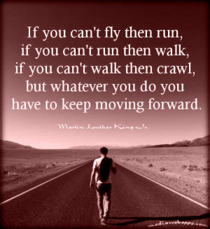 can't fly then run, if you can't run then walk, if you can't walk then ...
