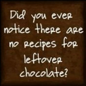 No recipes for leftover chocolate ;)