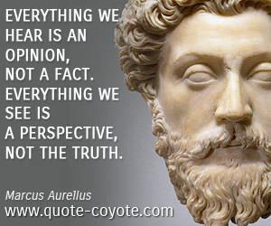 quotes - Everything we hear is an opinion, not a fact. Everything we ...