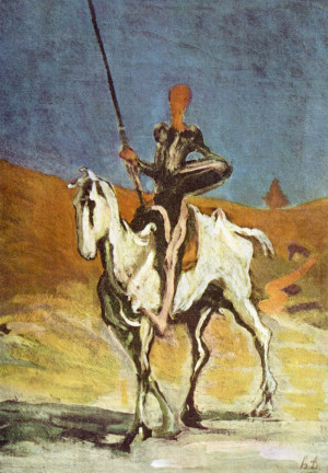 Don Quixote and Sancho Panza, a painting by Honoré Daumier created ...