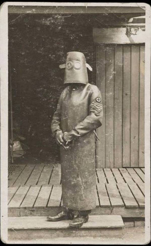 11.) A French radiographer in his protective gear in 1918 – very ...