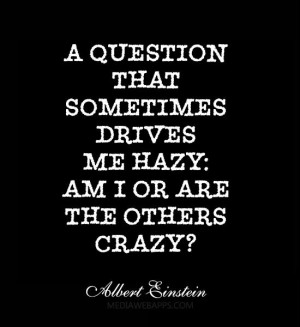 ... question that sometimes drives me hazy: am I or are the others crazy