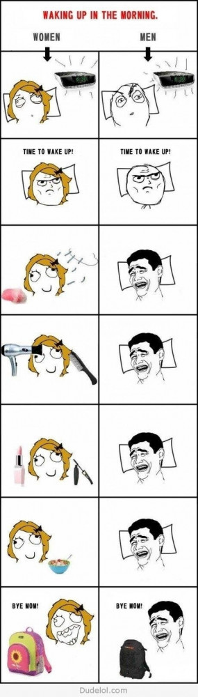 how Men and Women wake up in the morning