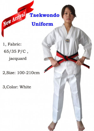 white cheap taekwondo uniforms/women taekwondo uniforms