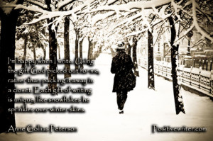 ... of writing is unique, like snowflakes he sprinkles over winter skies
