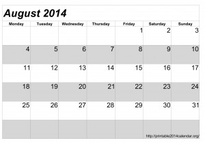 August Calendar Printable...