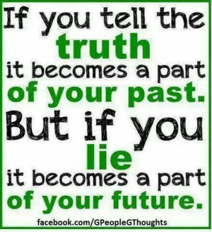 You can't out run a lie. You will have to face it again at some point ...