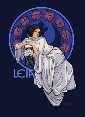 star wars Princess Leia art nouveau Karen Hallion