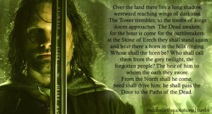 Aragorn reciting the words of Malbeth the Seer, The Return of the ...