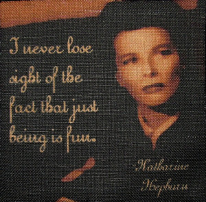 KATHERINE HEPBURN QUOTE - Printed Patch - Sew On - She Was and Is a ...