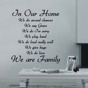 Details about In Our Home Wall Quote Art Stickers Wall Decals