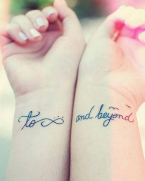 to infinity and beyond tattoo on wrists