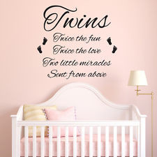 Twins Wall Sticker Bedroom Nursery Child Decal Quote Vinyl Transfer ...