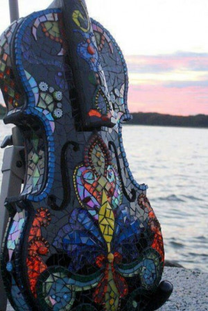 Beautiful mosaic violin