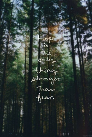 10. Hope is the only thing stronger than fear.