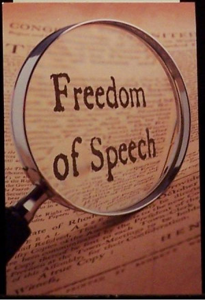 freedom of speech is been a hot topic these days in light of the ...