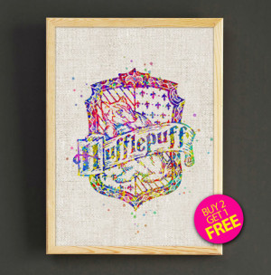 Hufflepuff Quotes Watercolor Art Print Harry Potter Poster House Wear ...
