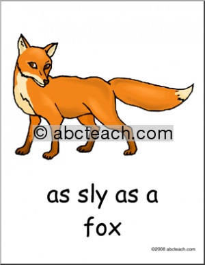 ... animal simile poster as sly as a fox poster esl proverb xxx