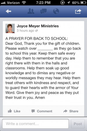 Back to school prayer