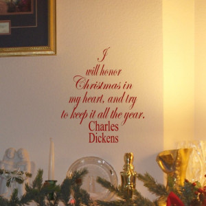 Charles Dickens Christmas Quote vinyl wall decal Christmas Tree and ...