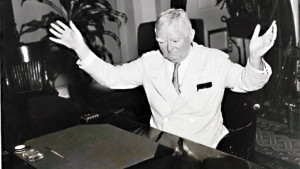 ... Vice President John Nance Garner of Texas cleans off his desk, 1935