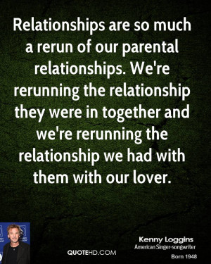 Relationships are so much a rerun of our parental relationships. We're ...