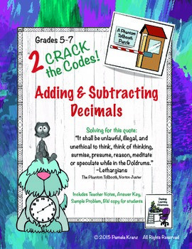 Adding & Subtracting Decimals ~ Crack the Code!