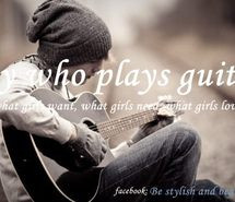 boy, cap, desire, guitar, playing guitar, rail, text, wish