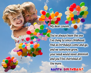 Great birthday wish for a dear cousin sister
